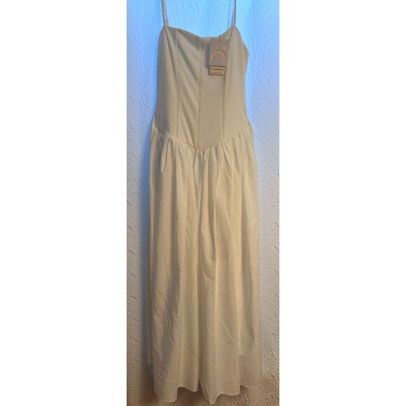 NWT: Commonsense:  White Sleeveless Maxi Dress: SZ L   Cottage Core Y2K Boho - Picture 13 of 15